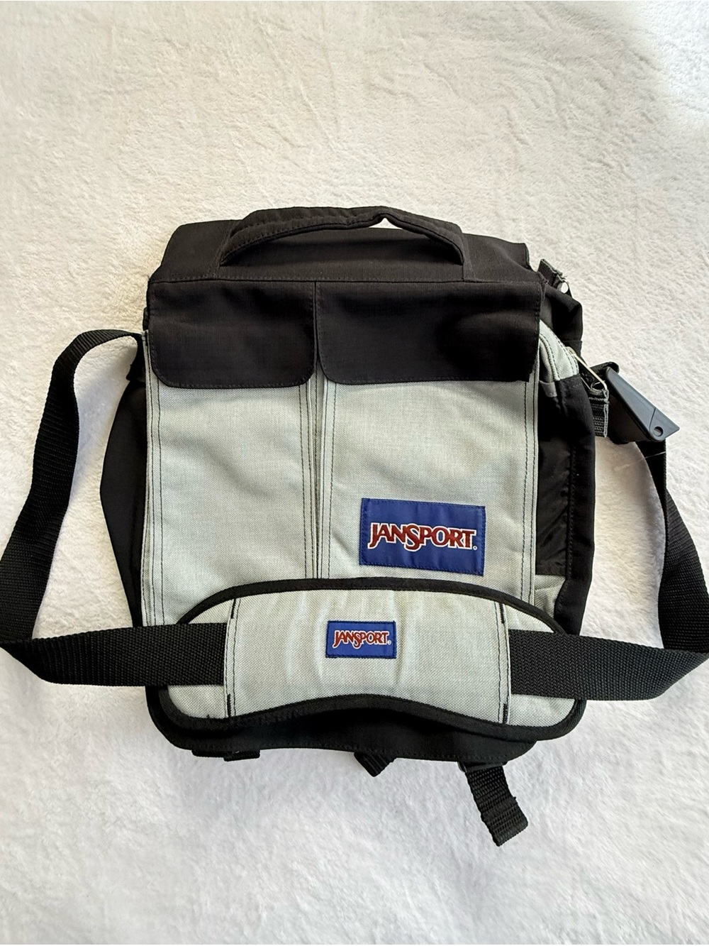 Jansport Light Gray and Black Men's Messenger Bag